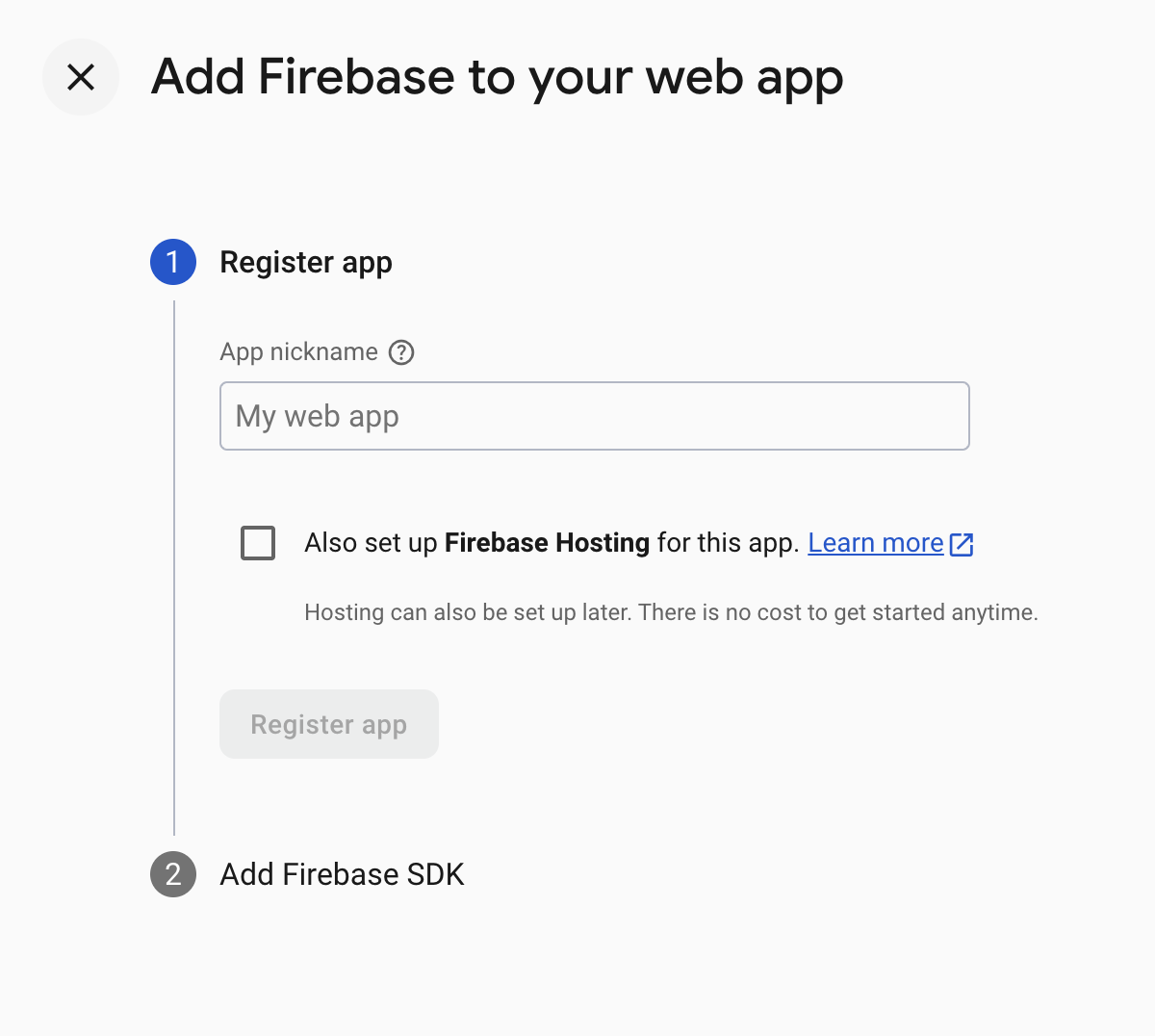 Add a new app to the project